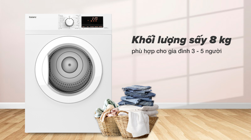 Máy sấy quần áo Galanz DV-80T5C (S/W) - 8Kg