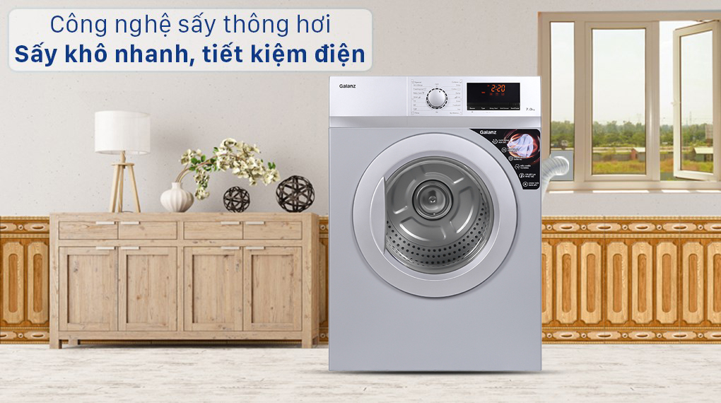 Máy sấy quần áo Galanz DV-70T5C(S), 7 Kg