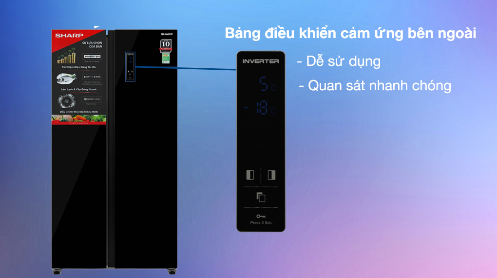Tủ lạnh Sharp Inverter 472 lít SJ-SBX440VG