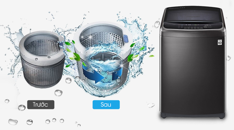 Tiết kiệm chi phí với vệ sinh lồng giặt tự động - Máy giặt LG Inverter 19 kg TH2519SSAK