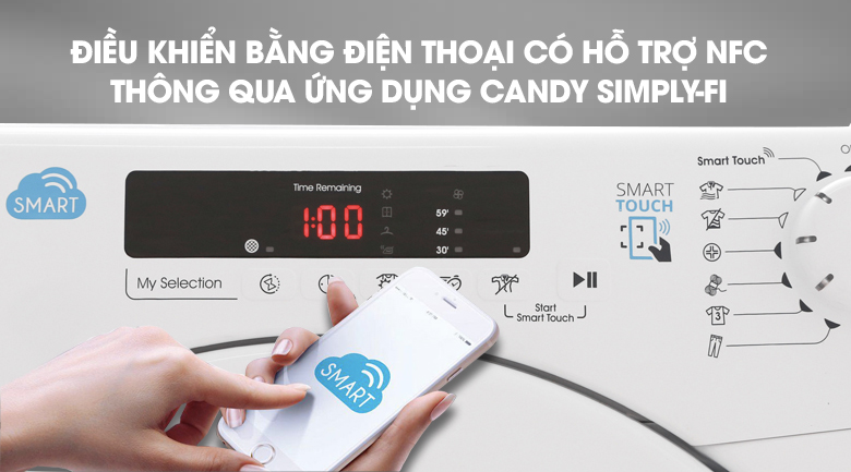 Điều khiển bằng Smartphone - Máy sấy Candy 9 Kg CS V9DF-S
