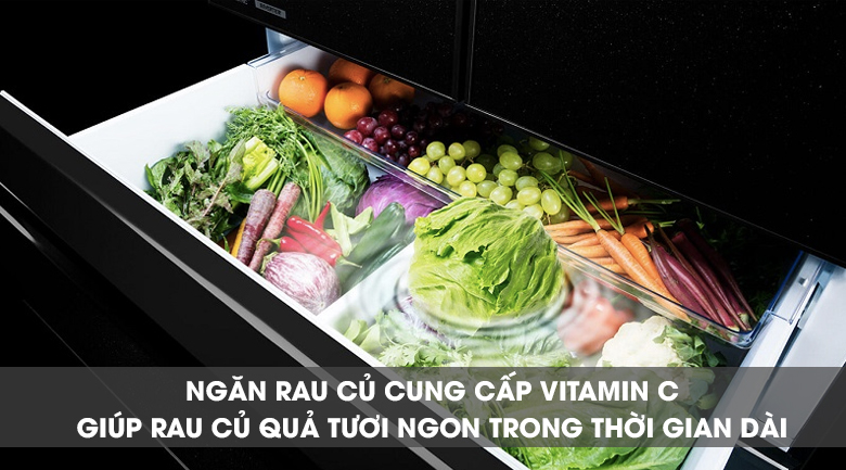 Ngăn chứa tăng cường Vitamin C - Tủ lạnh Mitsubishi Electric Inverter 564 lít MR-LX68EM-GBK-V