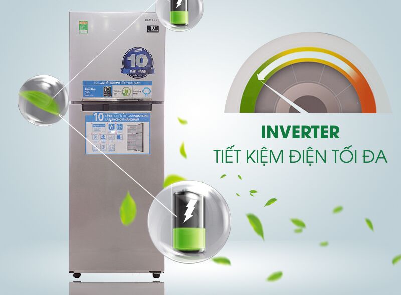 Tủ lạnh Samsung RT22FARBDSA được tích hợp công nghệ Inverter