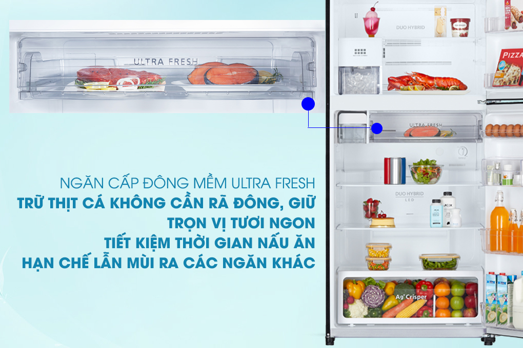 Ngăn làm lạnh Ultra Fresh - Tủ lạnh Toshiba Inverter 555 lít GR-AG58VA (X)