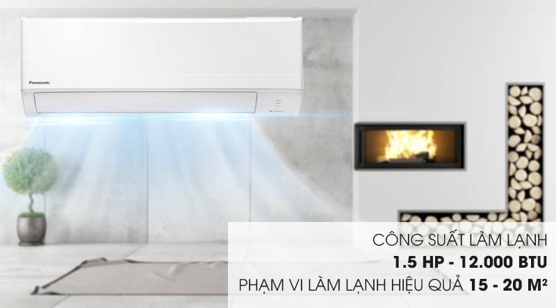 Máy lạnh Panasonic 1.5 HP CU/CS-N12WKH-8M - Công suất 1.5 HP, phù hợp cho căn phòng dưới 15 - 20 mét vuông
