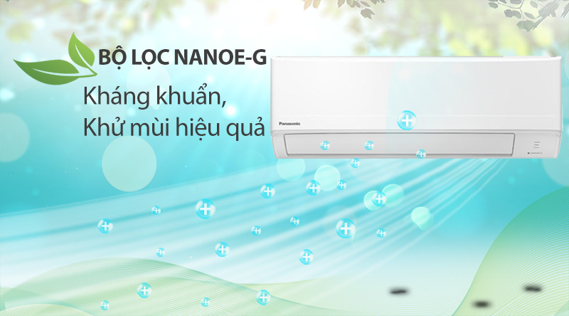 Máy lạnh Panasonic 1.5 HP CU/CS-N12WKH-8M -Kháng khuẩn, khử mùi hiệu quả với bộ lọc Nanoe-G 3 bước