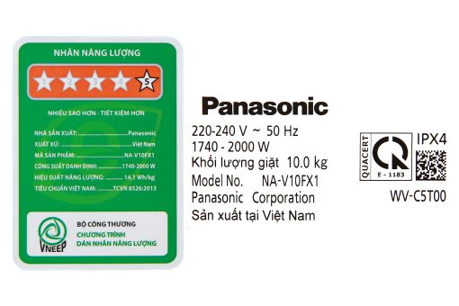 May Giat Panasonic Inverter 10 Kg Na V10fx1lvt