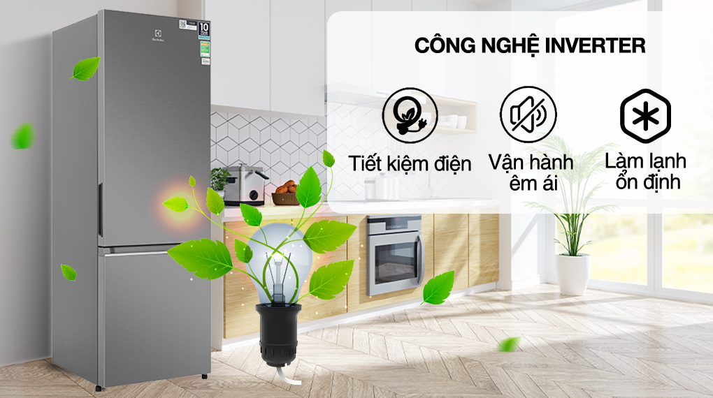Tủ lạnh Electrolux Inverter 335 Lít EBB3702K-A
