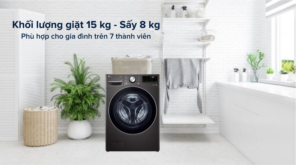 Máy giặt sấy LG Inverter 21 kg F2721HVRB